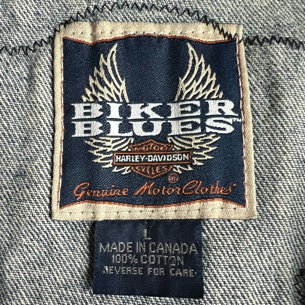 VTG Harley-Davidson Ladies of Harley 1990s Denim Vest Blue Jean Patchwork Large - Picture 10 of 15